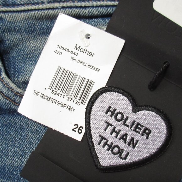 NWT Mother Superior Trickster Ankle in Thrill Seeker Destroyed Straight Jeans 26 - Picture 6 of 10